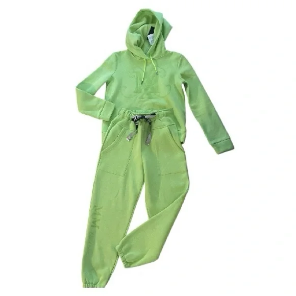 Max Mara Muted Neon Lime Green Hoodie and sweatpants New NWT - Picture 2 of 8